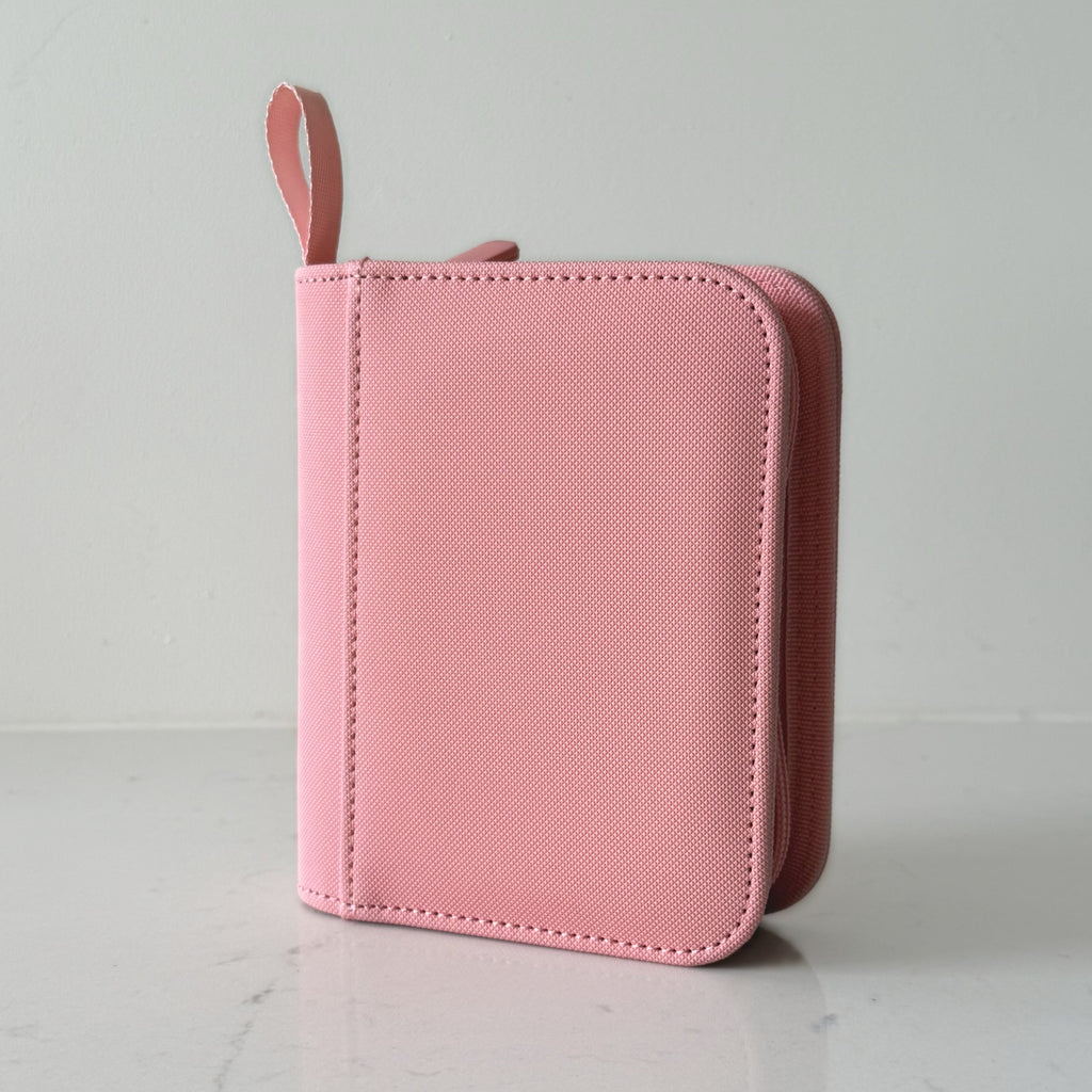 Holdiva 1-pocket pink card binder for TCG cards with white inner pages