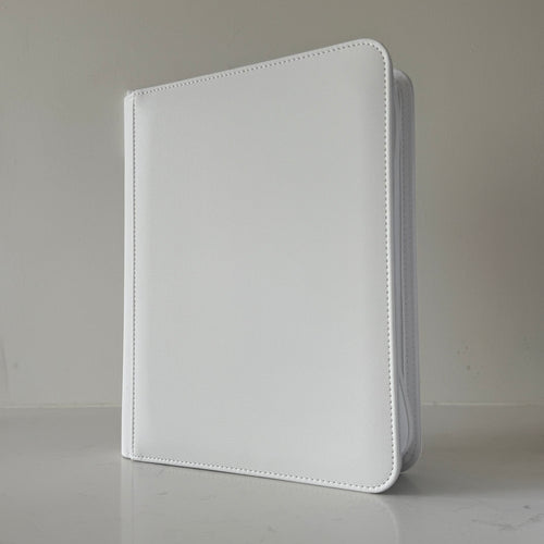Holdiva logo free white 4 pocket toploader card binder with white inner pages for tcg and kpop photocard