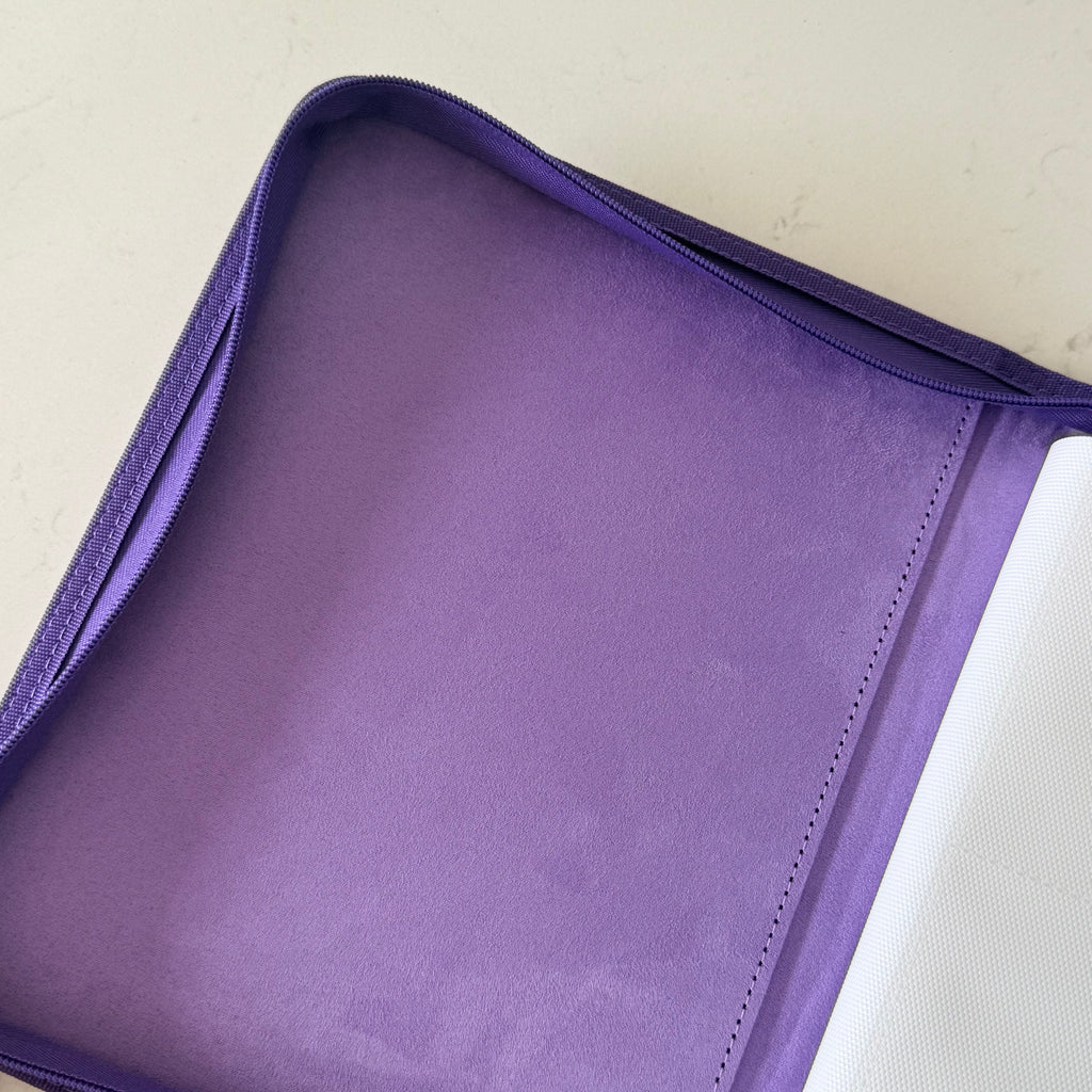 Holdiva purple 4-pocket toploader binder with white inner page for tcg and kpop photocard